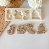 4-Cavity Christmas Theme Silicone Mold – 4cm Festive Figures Set